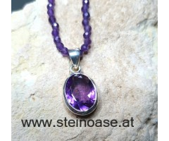 Anhänger Amethyst facettiert, 925 Silber